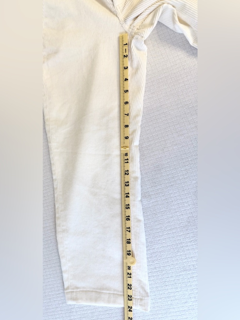 Everlane White Corduroy Straight Leg Pants Size 0 High Rise Minimalist Coastal - Picture 7 of 8
